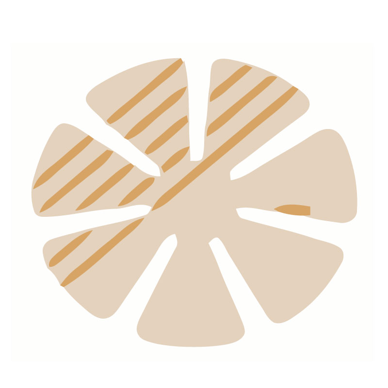 76MM, 7 PETAL PT 15 MICRON ORANGE STRIPE CR ONE ST